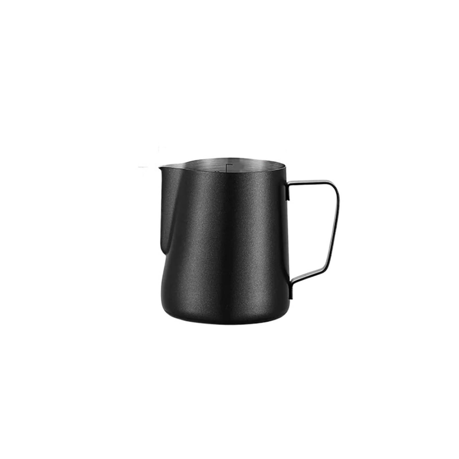 LINYpA66 Stainless Steel Milk Pitcher 350/600ML Coffee Milk Frothing Pitcher Jug 304 Stainless Steel Precise Scale Barista Professional Cafe(350ML Black)