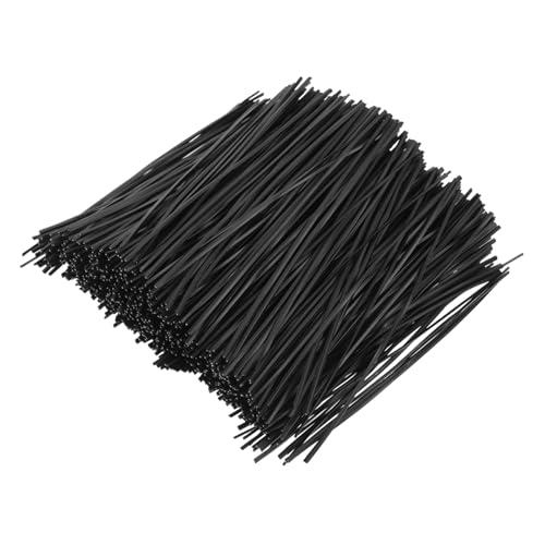 MOLUCKFU Liens En Fer Galvanisé Revêtu Clips Câbles Réutilisables Pour Jardinage Et Organisation Flexible Robuste Noir 12 Centimètres 1000 Pièces