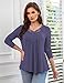 Tralilbee Women's 4X Plus Size Tops Casual Blouse Long Sleeve Lace Tunic Tops Fit Flare Purple Gray 4XL