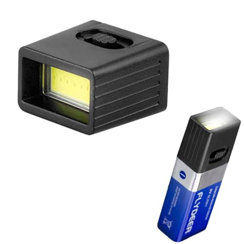 Mini linterna con batería de 9 V luz de trabajo de mazorca portátil LED COB de batería súper