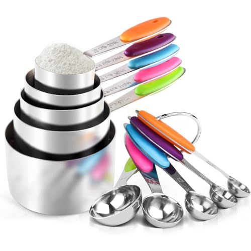 Measuring Cups and Spoons Set, Set of 10 Stainless Steel