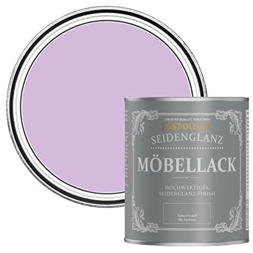 Rust-Oleum lila Möbelfarbe mit Seidenglanz-Finish, geruchsarm und wasserbasiert für Innenholz - Macaron 750ML