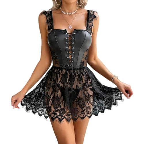 Robe sexy similicuir lacée pour sublimer votre silhouette sans complexe