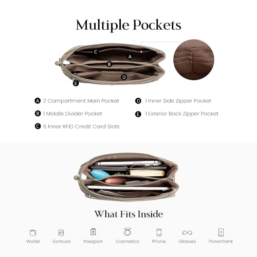 Image of befen Genuine Leather Crossbody Bags for Women, Small RFID Leather Purses | Small Leather Cross Body Purses with RFID Card Slots, Cross Shoulder Handbags for Travel Work Daily Use