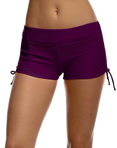 BELLOO Women's Swim Brief with Adjustable Ties, Beach Short Swimwear