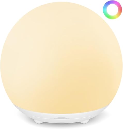 Luz de huevo para guardería, batería de 2600 mAh con tiempo de funcionamiento de 150 horas, luz cálida de 3000 K y RGB 16 colores, atenuación