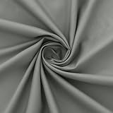 KKJIAF 1 Yard Grey Cotton Fabric 61 Inch Wide, Soft & Breathable Cotton Broadcloth Fabric for Sewing Clothes, Apparel, Costume, Craft