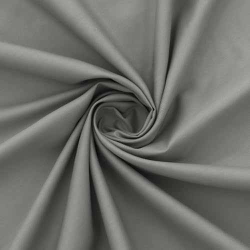 KKJIAF 1 Yard Grey Cotton Fabric 61 Inch Wide, Soft & Breathable Cotton Broadcloth Fabric for Sewing Clothes, Apparel, Costume, Craft