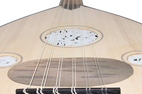 Skywin OUD Wood Musical Instrument - Hand Crafted Turkish Arabic OUD Instrument with Soft Case, 11 Turkish Strings, Picks, and 8' Instrument Cable - Thumbnail 7