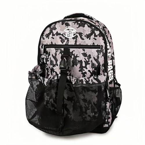 Vobomo Multi-Color Soccer Backpack Bag with Ball Holder Large Basketball Backpack Sports Bag with Separate Ball Holder (Camouflage)