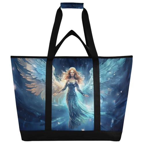 XYMZR Blue Angele Wings Large Insulated Cooler Bag, Collapsible Soft Cooler Makes a Perfect...