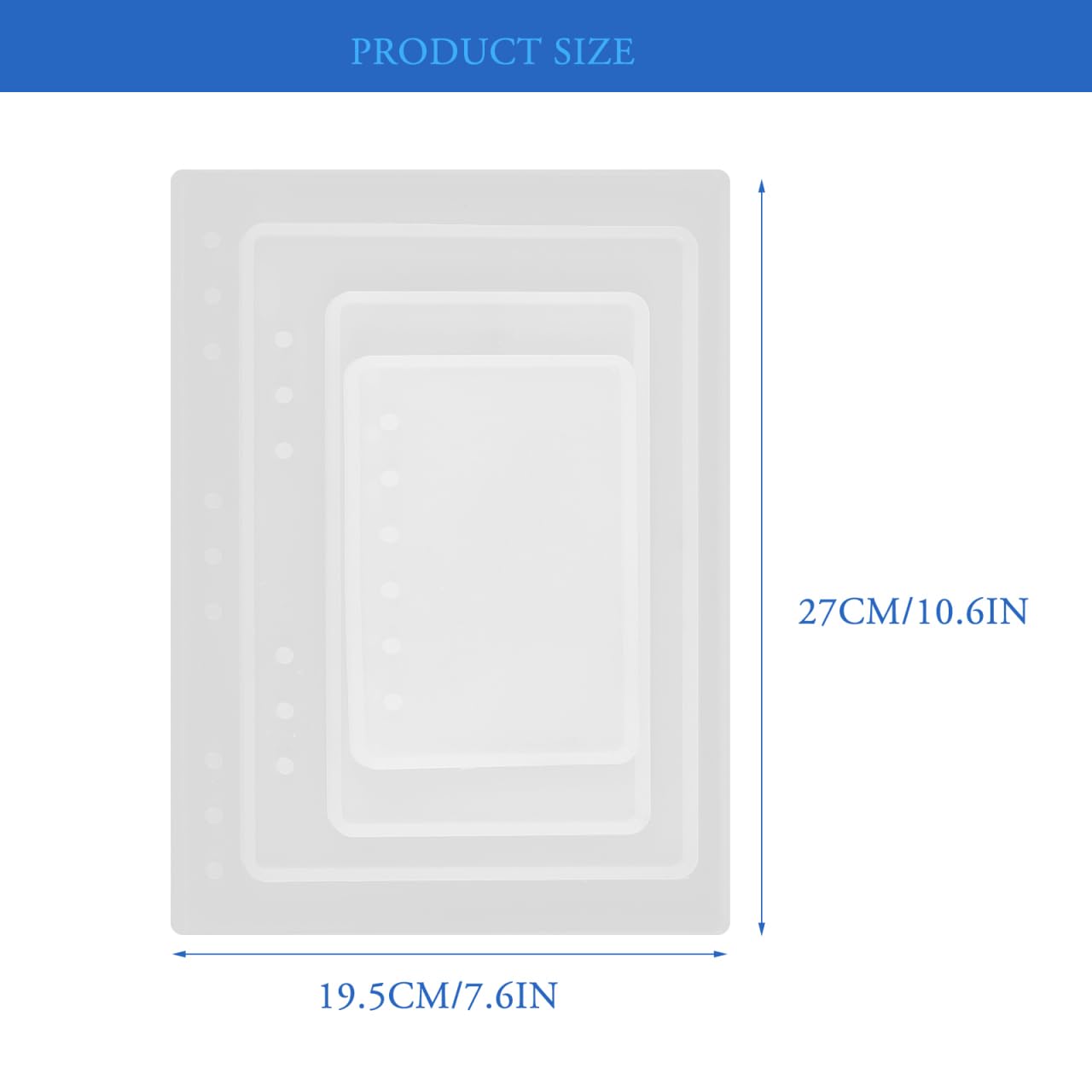 STOBOK 4 StüCk Diy Notizbuch Silikonformen, Epoxidharz GießForm Set FüR A5 A6 A7 B5, Kristall Harzform FüR BuchumschläGe, Tragbare Und Flexible Silikonform FüR Bastelprojekte