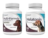 K9 Select Beef Flavored Bundle: Multi-Formula Vitamin for Dogs (30 mg HMR Lignans, 3 mg Melatonin, 60 mg Milk Thistle, 90 Tablets) & Melatonin for Dogs (3 mg, 120 Chewables) - Small & Large Breeds