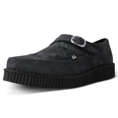 T.U.K. Pointed Creeper Monk Buckle - Zapatos Hombre y Mujer - Color Charcoal Suede - Talla EU36