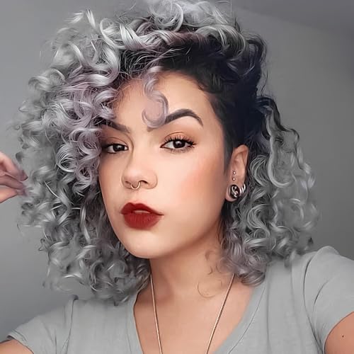 Grey Jamaican Bounce Crochet Hair 5 Packs 2X Ringlet Wand Curl Crochet Hair Gray Synthetic Curly Crochet Hair Extensions Crochet Braiding Hair 100 Roots