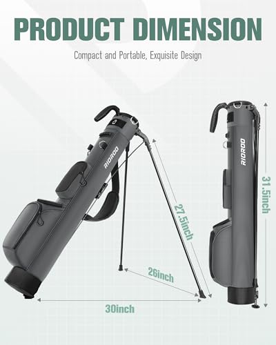 Image of Golf Stand Bag, Lightweight Par 3 Golf Bag Holds Up to 7 Clubs with Two Way Dividers Cooler Pocket Shoulder Strap and Multiple Storage Pockets for Men and Women