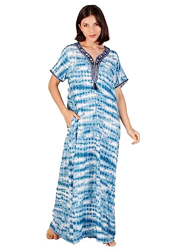 Image of Evolove Women's Viscose Liva Long Maxi Night Gown Nighty Dress with Pocket, Super Soft Comfortable (LNG-Rayon)