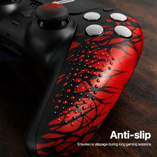 Image of Meyaar Anti-Slip Silicone Cover for PS5 Controller with Thumb Grip Caps & Touchpad Sticker Made for PS5 Controller Only. (Bloodline Black (2 Pack))