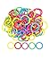 ninahouse Box Packed 1 inch Plastic Loose- Leaf Rings Multi-Color Binder Rings .Flexible Plastic Book Rings for Scrapbook Notebook Keychain （Packed 100piece/5colors）