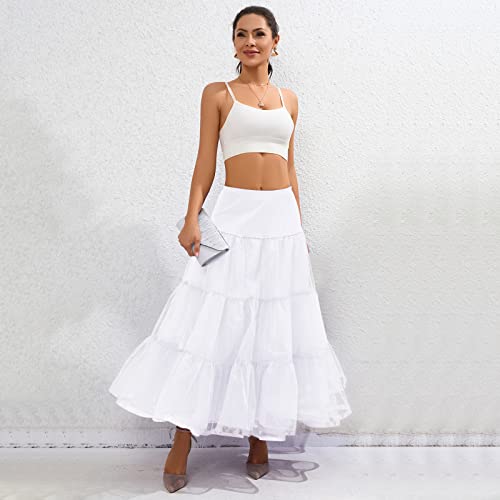 SOMOYA Women's 1950s Petticoat Lightweight Vintage Skirt Elastic High Waist A-Line Floor Length Ballet Underskirt3