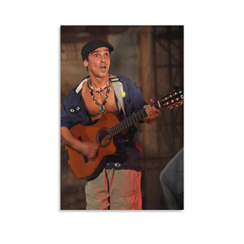 LINBAI Poster du chanteur espagnol Manu Chao (20) - Impression sur toile - Décoration de chambre - 20 x 30 cm