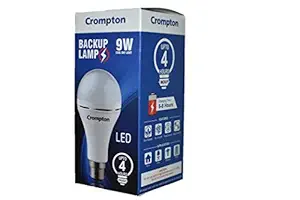 Crompton LED9WDFINV4CDL B22D Emergency Cool Day Light LED Bulb with 4 hr Backup (White, 9 Watts)