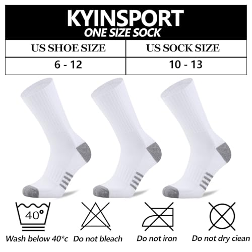 Image of Men's Cushioned Crew Socks 6 Pack Cotton Running Athletic Socks Sport Daily
