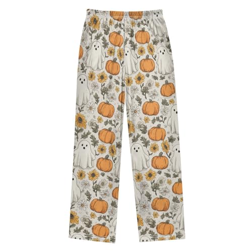 Halloween Pajama Pants Pumpkin Blossom Ghost Long Sleep Pants Lounge Bottoms2