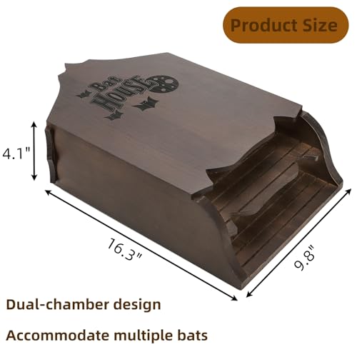 Mezchi Bat House for Outdoors, Large Cedar Wood Bat Shelter with Mounting Kit, Weatherproof Garden & Backyard Habitat, Attracts Bats for Natural Pest Management