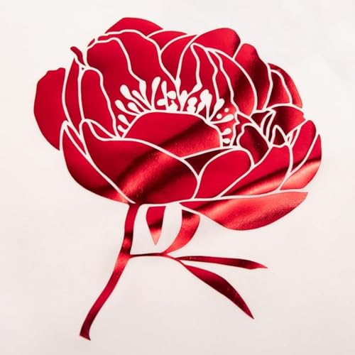Image of RED FOIL | HTV Vinyl Rolls | Heat Transfer Vinyl | 20inch x 80inch | PU for Shirts | Metallic Finish | Soft Touch | Stretchable | Iron on Vinyl for Cricut & Cameo | Easy to Cut & Weed