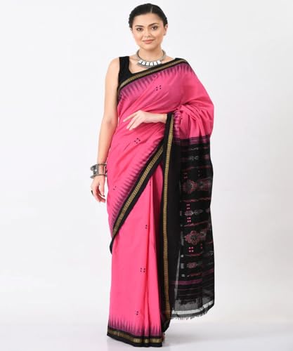 Image of Nuapatna Cotton Saree of Odisha Ikkat Orissa Traditional Handloom Sari | Bomkai | Pata | Nuapatana | sambalpuri saree | khandua patta sare | without Blouse S8