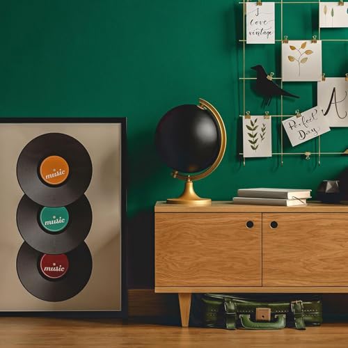 Rcbzzp 6 Stück Vinyl Schallplatte Retro, (12 Zoll), Schallplatten Dekoration Wand, Schallplatten Design, für Dekoration von Bars, Café, Zuhause, Party (Zufälliges Muster)