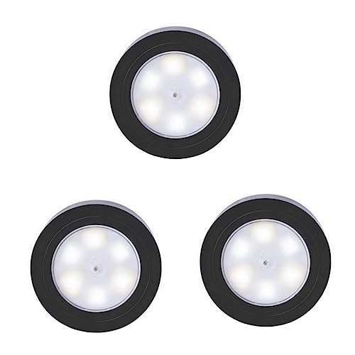 Uonlytech 3pcs Touch-Activated Led Cordless Tap Light Battery-Operated Cabinet Lighting with White Yellow Glow Easy Installation Adhesive Portable Lightweight for Home Use