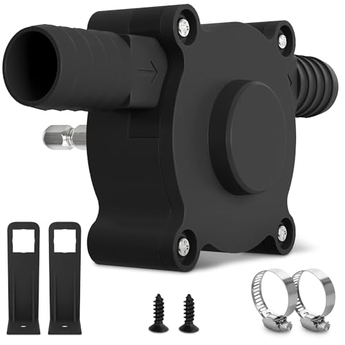 Portable Electric Drill Pump For Water - Self Priming Liquid Transfer Drill Powered Water Pump for Pool Cover Draining, Rain Barrels and Garden Watering | Easy Hose Clamp Setup. Great for Warm Season