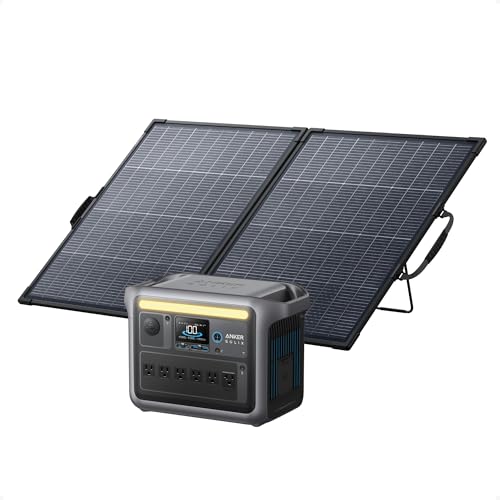 Anker Anker SOLIX C1000 Portable Power Station and 200W Bifacial Panel, 1,056Wh