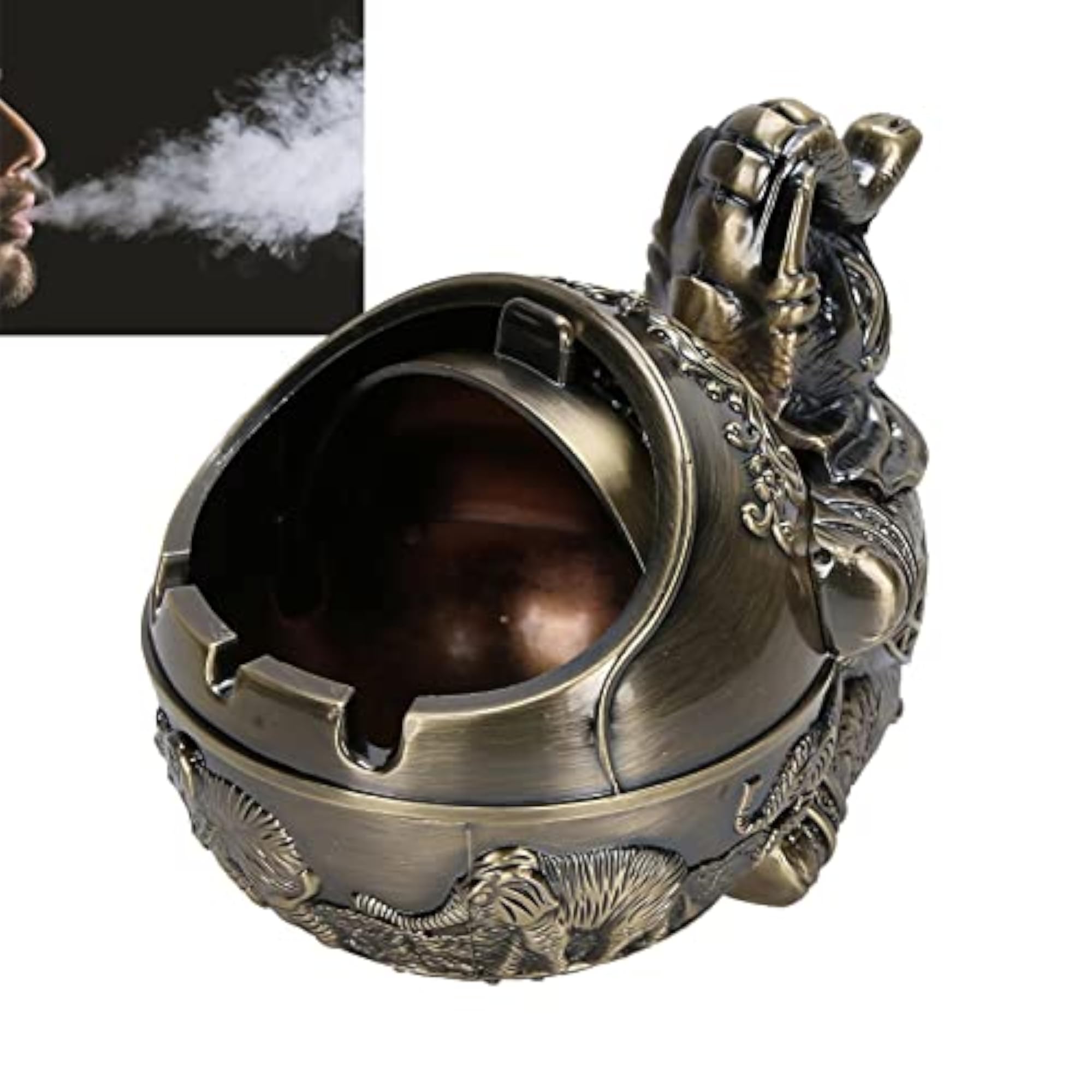 Embossed Decorative Desktop Ashtray for Office Bar