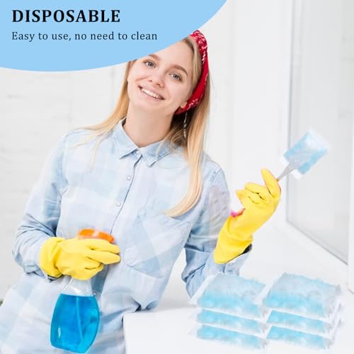 Image of 60 PCS 180 Duster Refills Compatible with Dusters 180 Handle Dusters, Heavy Duty Multi-Surface Duster Replacement with 1 Extra Handle, Unscented