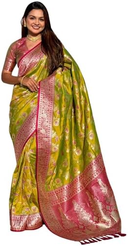 SGF11- Women's Kanjivaram Woven Soft Silk Saree With Blouse Piece