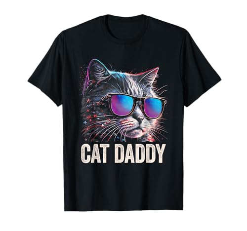 Cat Daddy Cat Sunglasses T-Shirt Men Father
