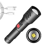 ✅ 【Fácil de llevar y usar】 Es un poco más grande que la palma de la mano, la linterna compacta de bolsillo se puede llevar a cualquier lugar, es lo suficientemente pequeña como para caber en su bolsillo, bolso, cajón o compartimento del automóvil. Toque levemente el botón para seleccionar 5 modos. Estire el cabezal de la linterna para seleccionar la distancia focal.