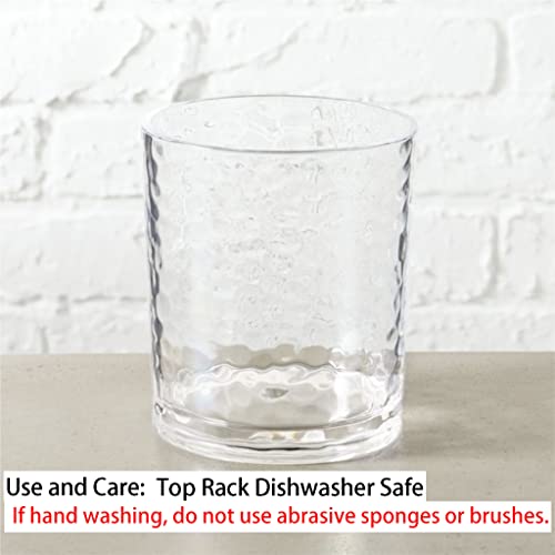 Kx-Ware 14-Ounce Acrylic Glasses Plastic Tumbler, Set Of 6 Clear - Hammered Style, Dishwasher Safe, Bpa Free #TOP2