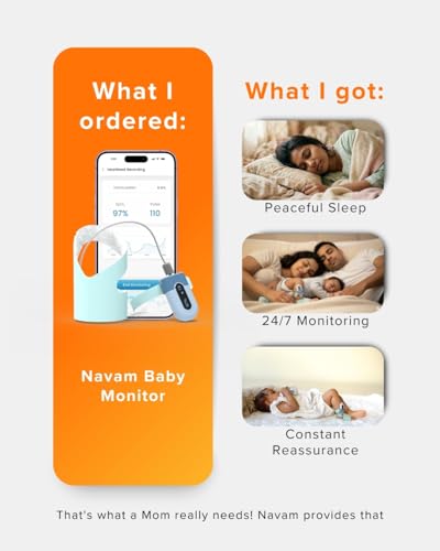 Image of Navam Smart Baby Monitor for 0-2 Years I Bluetooth Wearable Pulse Oximeter with SpO2 Oxygen, Heart Rate.