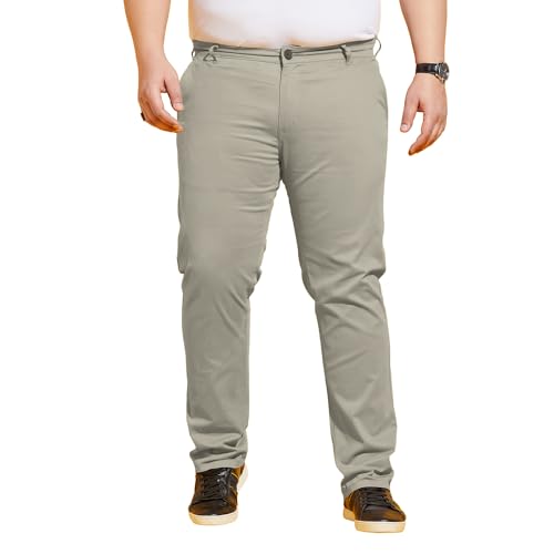 Image of Bigbanana Plus Size Men's Regular Fit Solid Trousers