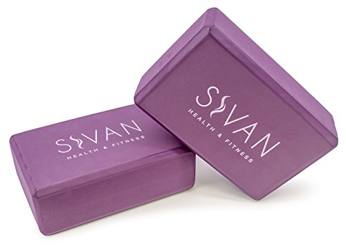 Sivan 6-Piece Yoga Set- Includes 1/2" Ultra Thick NBR Exercise Mat, 2 Yoga Blocks, 1 Yoga Mat Towel, 1 Yoga Hand Towel and a Yoga Strap (Purple)