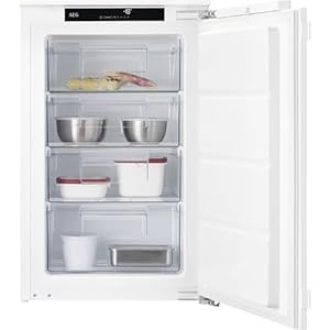 AEG Einbau-Gefrierschrank 88cm, Serie 6000 LowFrost: weniger Eisbildung für leichteres Abtauen, 4-Sterne Gefrierraum 98L, LCD-Display, Schnell-Gefrier-Funktion, Temperaturalarm, Festtür, TAB6L88EF