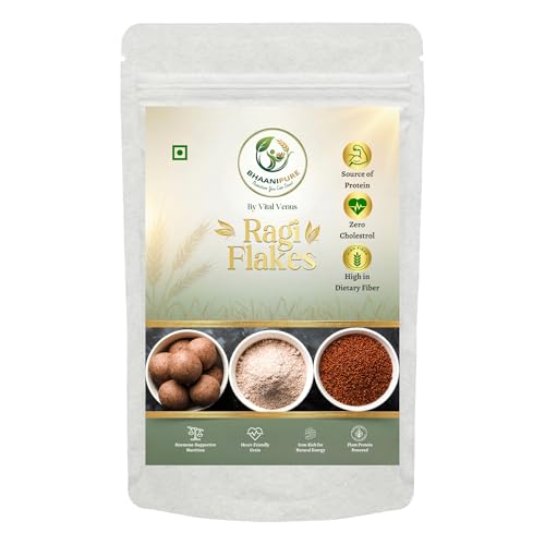 Image of Bhaani Pure (By Vital Venus) Ragi Flakes 100 gm | Gluten-Free Finger Millet Poha | High Fibre Nutritious Breakfast Cereal | Healthy Ragi Cereal