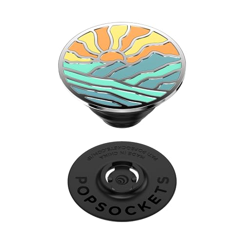 Image of ​​​​PopSockets Phone Grip with Expanding Kickstand, Adhesive Grip, Enamel - Mountain Rays