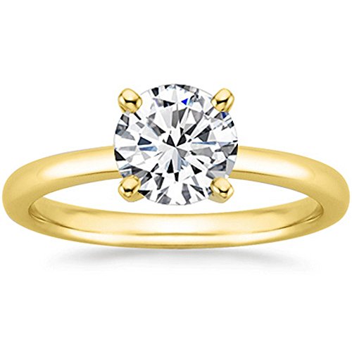 2 to 5 Carat Lab Grown 4 Prong Solitaire Round Cut IGI CERTIFIED Diamond Engagement Ring (E-F Color VS1-VS2 Clarity)