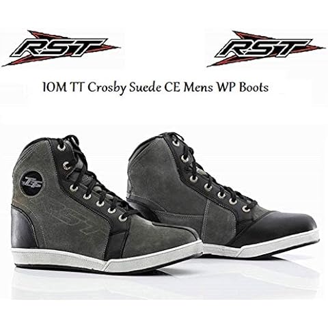 Mens Motorbike Boots RST IOM TT CROSBY SUEDE Motorcycle Biker Casual Rider Sports Touring Waterproof CE Certified Short Boot - Grey Cover