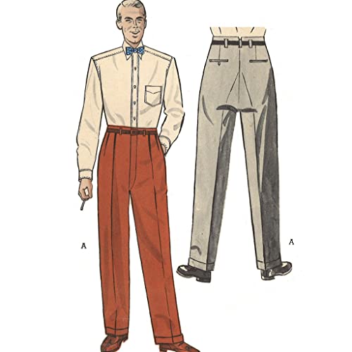 1950s Pattern, Men's Tailored Slacks - Waist: 30